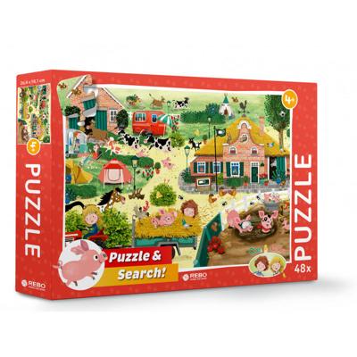 Rebo Publishers Puzzel cas & cato boerderij, 48st.