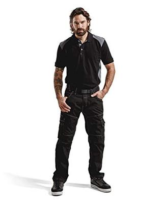 Blaklader polo pique 3324-1050 zwart/grijs mt L