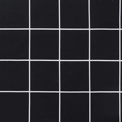 VidaXL Tuinstoelkussens 4 st ruitpatroon 50x50x3 cm stof zwart - thumbnail