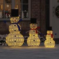 Kerst Sneeuwpop Familie 3 pcs Warmwit 81 x 60 x 125 cm Stof - thumbnail