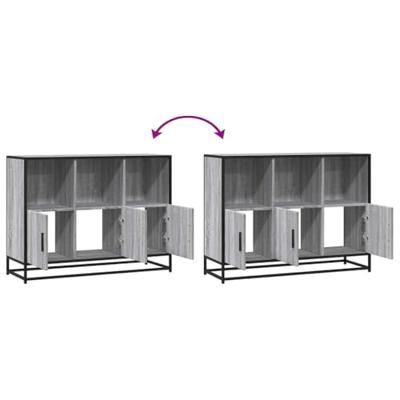 Dressoir 100x35x76 cm bewerkt hout grijs sonoma eikenkleurig