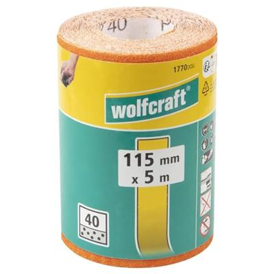 Wolfcraft Schuurpapierrol | Voor hout/metaal | 5m x 115mm | Korrel 40 | 1 stuk - 1770000