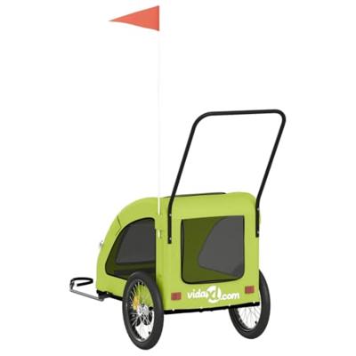 Hondenfietstrailer oxford stof en ijzer groen - thumbnail