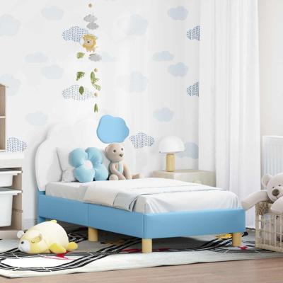 Peuterbedframe met hoofdbord Blauw 70 x 140 cm PU