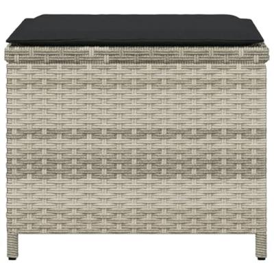 Tuinkrukken 4 st met kussens 41x41x36 cm poly rattan lichtgrijs