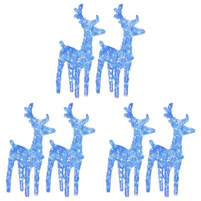 VidaXL Kerstrendieren 6 st 240 led's acryl blauw VidaXL Kerstrendieren 6 st 240 led's acryl blauw