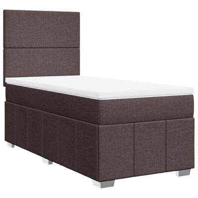 Boxspring met matras stof donkerbruin 90x200 cm - thumbnail