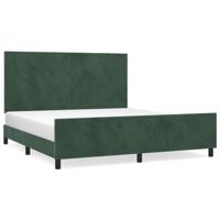 Bedframe zonder matras 160x200 cm fluweel donkergroen - thumbnail
