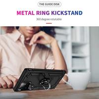 Lunso - Armor backcover hoes met ringhouder - Samsung Galaxy S22 Ultra - Zwart - thumbnail