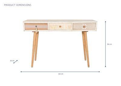 Wandtafel DKD Home Decor Spar Natuurlijk Wit 120 x 35 x 80 cm