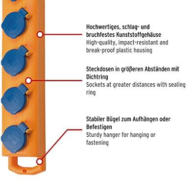 Brennenstuhl Super-Solid SL 554 DE FI IP54 Tafelcontactdozenblok 5-voudig 5m H07RN-F 3G1,5 - 1159900805