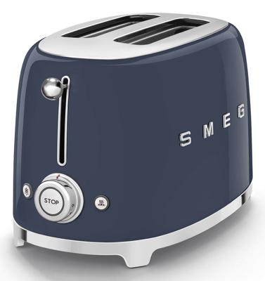Smeg TSF01NBEU broodrooster 6 2 snede(n) 950 W Blauw, Chroom
