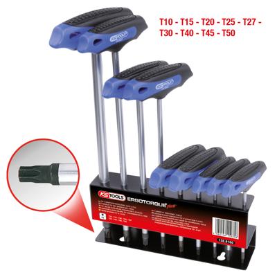 KS Tools 158.8160 TX Haakse schroevendraaierset T 10, T 15, T 20, T 25, T 27, T 30, T 40, T 45, T 50 9-delig