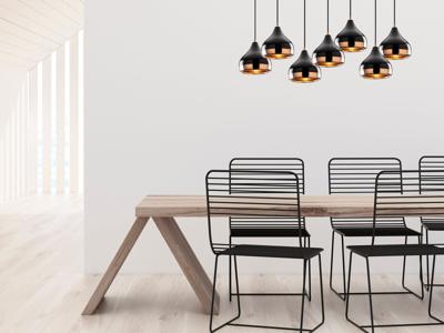 Hanglamp YIN 7 lampen zwart