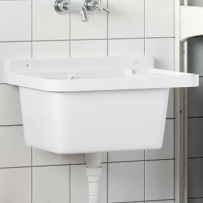 VidaXL Wasbak wandgemonteerd 50x35x24 cm hars wit VidaXL Wasbak wandgemonteerd 50x35x24 cm hars wit