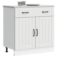 Keuken onderkast Lucca bewerkt hout wit - thumbnail