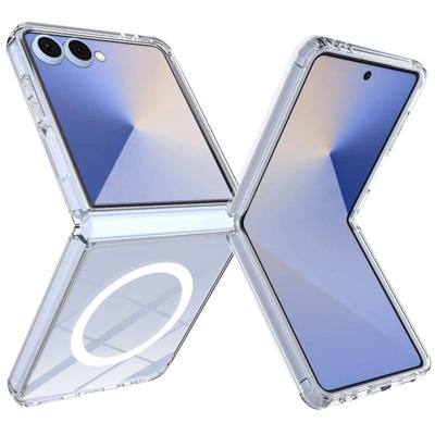 Lunso Samsung Galaxy Z Flip 7 - Backcover hoes met MagSafe ondersteuning - Transparant Lunso Samsung Galaxy Z Flip 7 - Backcover hoes met MagSafe ondersteuning - Transparant
