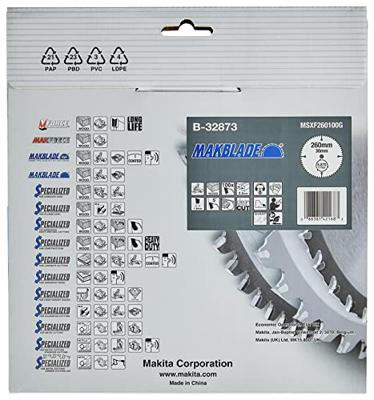 Makita Afkortzaagblad voor Hout | Makblade | Ø 260mm Asgat 30mm 100T - B-32873