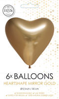 Hartjesballonnen Chrome Goud 30cm (6st) - thumbnail