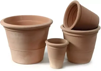 Mcollections Bloempot Stan met Ring - Ø24 × H23 cm - Terracotta