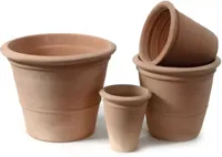 Mcollections Bloempot Stan met Ring - Ø24 × H23 cm - Terracotta - thumbnail
