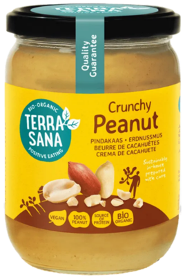TerraSana Pindakaas crunchy 500g, bio