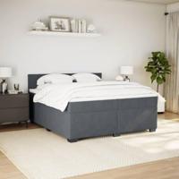 Boxspring met matras fluweel donkergrijs 200x200 cm - thumbnail