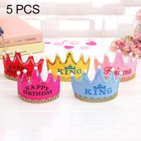 5 PCS exquise Non-woven stof kinderen Birthday Party LED lichtgevende Hairband decoratieve hoed grootte: 12 * 10.5 cm willekeurige kleur levering - thumbnail