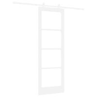 Schuifdeur met Bevestigingsset 'ORKDAL'van Wit Massief Hout en Glas - thumbnail