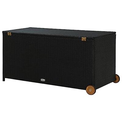 Tuinbox 120x65x61 cm poly rattan zwart