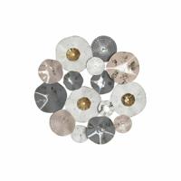 Wanddecoratie DKD Home Decor Grijs Metaal Wit (80 x 7 x 80 cm) - thumbnail