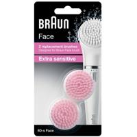 Braun Face 80-s Extra Sensitive-borstel voor de gevoelige huid - Verpakking met 2 vervangende borstels - thumbnail