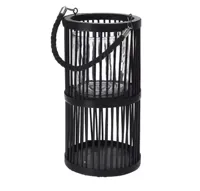 LANTAARN ROND ZWART 16X16X30CM - thumbnail