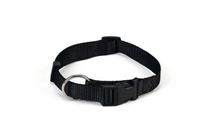 Beeztees - halsband hond - nylon - zwart - 40-65 cm x 25 mm