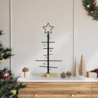 Metalen kerstboom met standaard Zwart 60 cm Poedergecoat staal