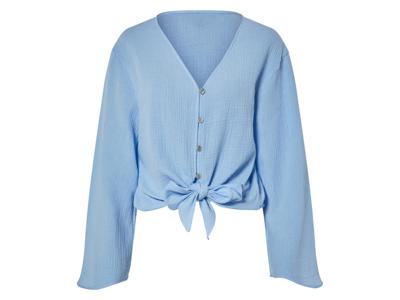 esmara Mousseline dames blouse (Blauw met lange mouwen, 44) esmara Mousseline dames blouse (Blauw met lange mouwen, 44)