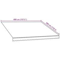 Luifeldoek 400x300 cm canvas oranje en bruin - thumbnail