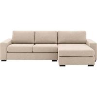 Goossens Hoekbank Lucca Met Chaise Longue wit, stof, 2,5-zits, stijlvol landelijk met chaise longue rechts - thumbnail