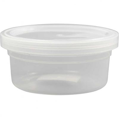Creativ Company Plastic potje met deksel, h: 38 mm, d 84 mm, 125 ml, 20 stuk/ 1 doos