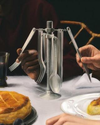 Alessi Bestekset Conversational Objects - VA02S4 - 4 delig - door Virgil Abloh