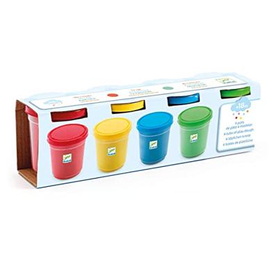 4 potten klassieke DJECO-boetseerklei blauw