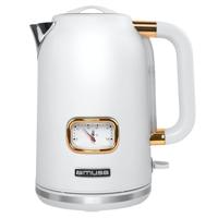 Muse MS-030W - Elektrische waterkoker, 1,7 L, wit/messing - thumbnail