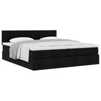 Ottoman bed met matrassen 200x200cm stof zwart - thumbnail