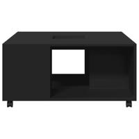 Salontafel 80x80x40 cm bewerkt hout zwart - thumbnail