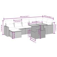 8-delige Loungeset met kussens poly rattan beige - thumbnail