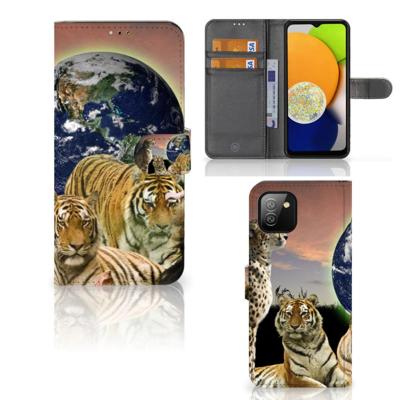 Samsung Galaxy A03 | Telefoonhoesje | Met pasjeshouder | Roofdieren Samsung Galaxy A03 | Telefoonhoesje | Met pasjeshouder | Roofdieren
