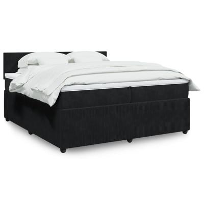 Boxspring met matras fluweel zwart 140x190 cm