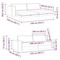 Vloersofa Bed Taupe 245 x 78 x 77 cm Stof - thumbnail