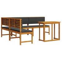 Tuinbankset 4 pcs Bruin Massief acaciahout - thumbnail