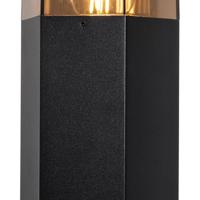 QAZQA Staande buitenlamp zwart met smoke kap zeshoek 50 cm - Denmark - thumbnail